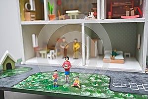 Dollhouse with dolls and furnitures at a preschool