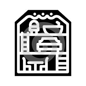 dollhouse toy child glyph icon vector illustration