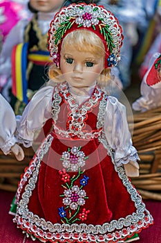 Dolls dressed in traditional Hungarian folk costumes