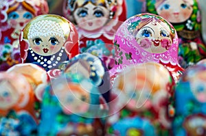 Dolls at a flea market in Piazza Santo Stefano photo