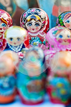Dolls at a flea market in Piazza Santo Stefano photo