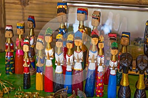 Dolls of Long Neck Karen hill tribe. Karen Long Neck Villages in Chiang Rai, Thailand.