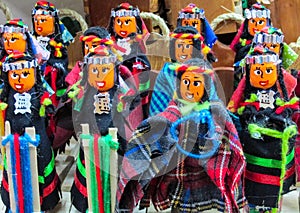 Dolls at mercado de las brujas in Bolivia photo
