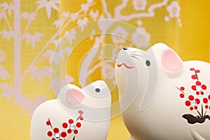 Dolls of Nezumi Mouse. Japanese new year object