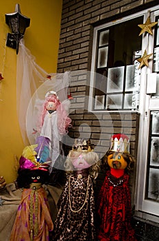 Dolls representing the nativity scene.