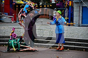 Dolls in a theme park