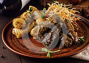 dolma cabbage rolls grape leaves filling
