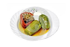 Dolma with yogurt photo