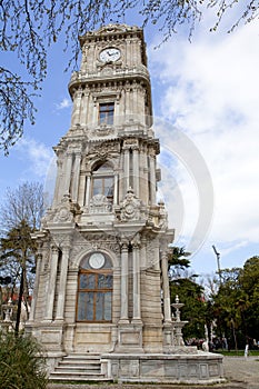 Dolmabahce clock tower in Istanbul