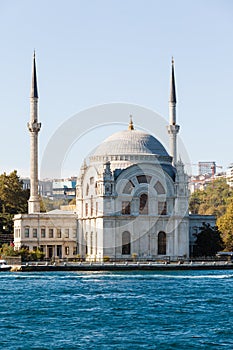 The Dolmabahce Mosque is in Istanbul, Turkey.