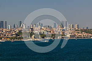 Dolmabahce Mosque and Palace by Bosporus strait in Istanbul, Turk