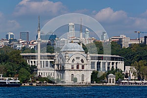 The Dolmabahce Mosque view from the Bosphorus - Istanbul, Turkey.