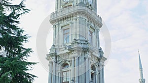 Dolmabahce Palace Clock Tower. 4k video clock tower