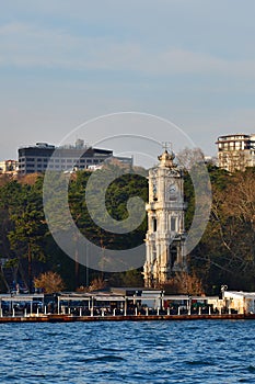 Dolmabahce Palace Clock Tower in Istanbul, Turkey