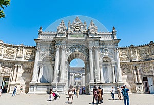 Dolmabahce Palace Gate in Istanbul, Turkey.