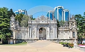 Dolmabahce Palace Gate in Istanbul, Turkey.
