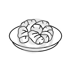 dolmades greek cuisine line icon vector illustration