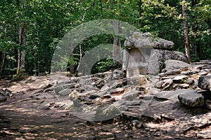 Ancient stone dolmen in the forest