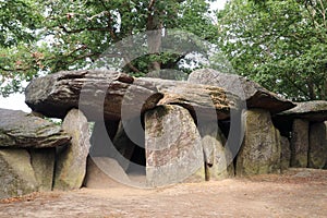 Dolmen La Roche-aux-Fees - Fairies Rock - one the most famous and largest neolithic dolmens in Brittany