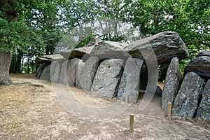 Dolmen La Roche-aux-Fees - Fairies Rock - one the most famous and largest neolithic dolmens in Brittany