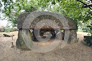 Dolmen La Roche-aux-Fees - the most famous and largest neolithic dolmens in Brittany