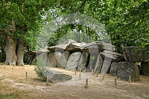 Dolmen La Roche aux Fees - one the most famous and largest neolithic dolmens in Brittany