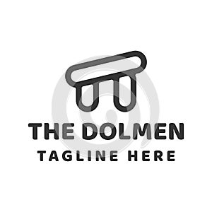 Dolmen stone megalith logo design