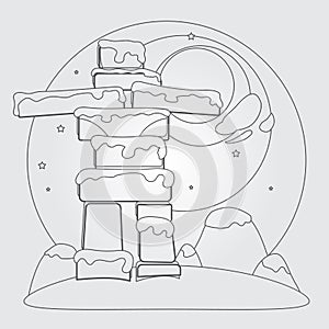 Dolmens icon outline drawing