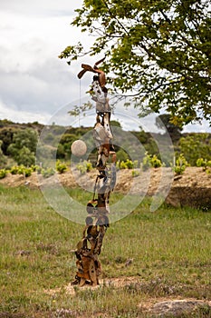 Dolmens among vineyard in Rioja, Spain