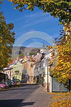 Dolna ulica street at Banska Stiavnica