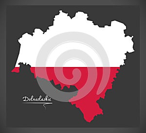 Dolnoslaskie map of Poland with Polish national flag illustration photo