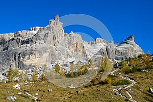 Dolomite Alps mountains alpine rocky peaks in autumn