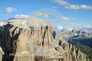 Dolomite Alps Sella towers beautiful view