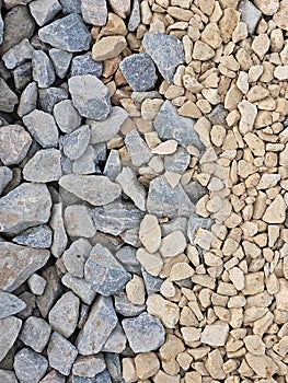 dolomite and granite crushed stone on the construction site