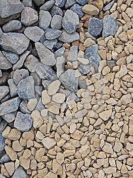 dolomite and granite crushed stone on the construction site