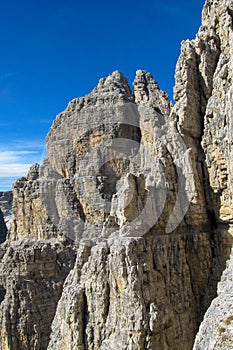 Dolomite rocky cliff mountains italian Alps Dolomiti di Brenta
