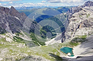 Dolomites in autumn colours.