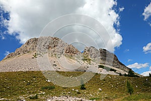 Dolomites on the Eiropean Alps and Mountain called MONTE CASTELL