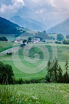 Dolomites Italy, Santa Magdalena Village in Dolomites area Italy Val di Funes