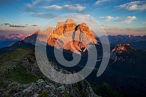 Dolomites, Italy, Sunrise in Giau