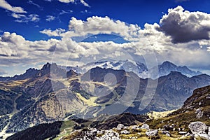 Dolomites landscape Marmolada glacier