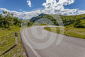 Dolomites landscape with mountain road. Italy