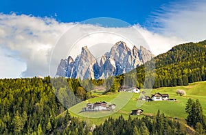 Dolomites landscape from santa Magdalena , trentino Alto Adige , italy photo