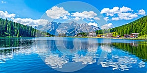 Dolomites landscape in summer by Misurina lake, Italy