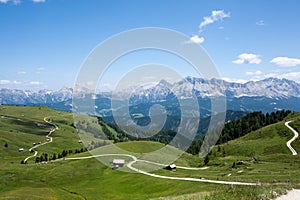 Dolomites meadows landscape, Sass de Putia area