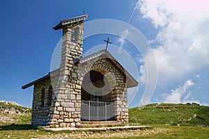Dolomites - Monte Altissimo di Nago with a small church photo