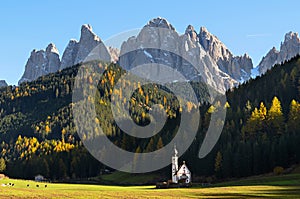 Dolomites mountain church photo