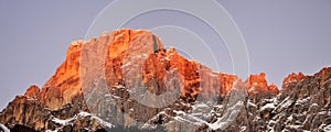 Dolomites mountain sunshine panorama