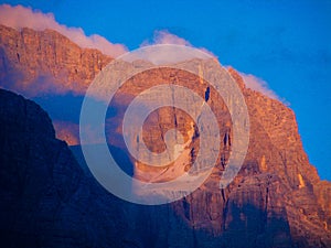 Dolomites mountains clouds landscape dolomiti italy sunset blue sky rocks cliff