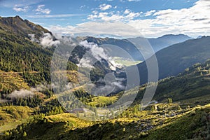 Dolomites mountains in the middle of Clouds